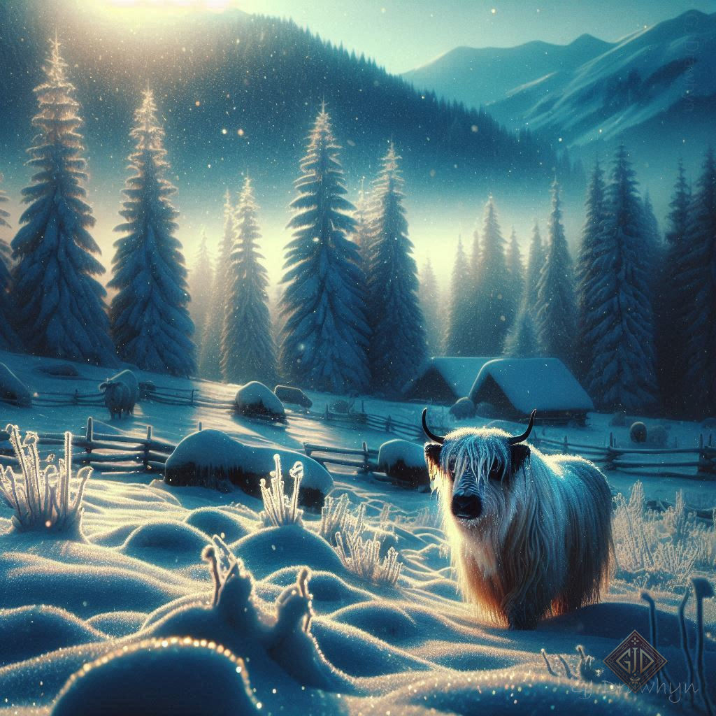 Animals in Snowy Landscape #1
