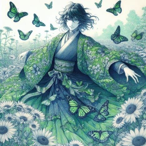 Anime Person- A Study in Atlantis Green and Navy Blue