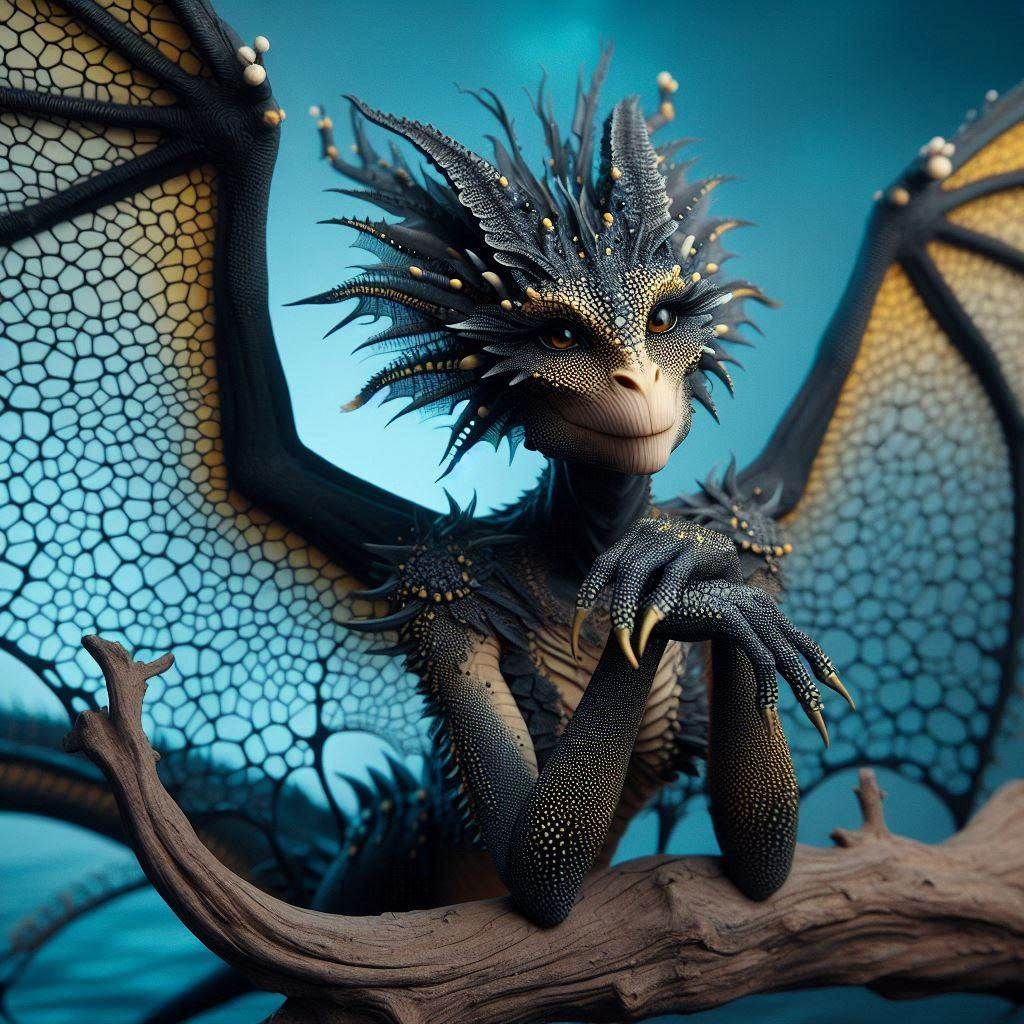 Beautiful dragon-like alien female