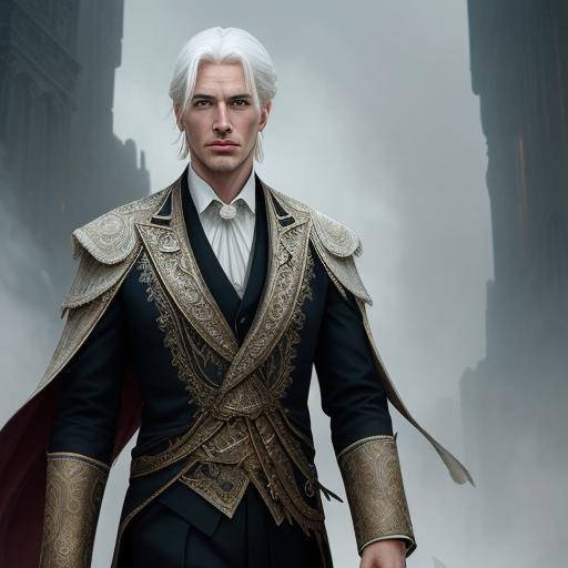 a gentleman, white hair, tall, handsome, good manners, good ...