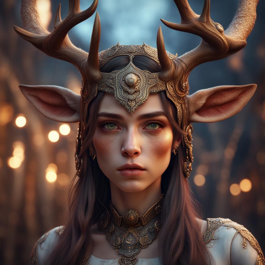 Deer girl - AI Generated Artwork - NightCafe Creator