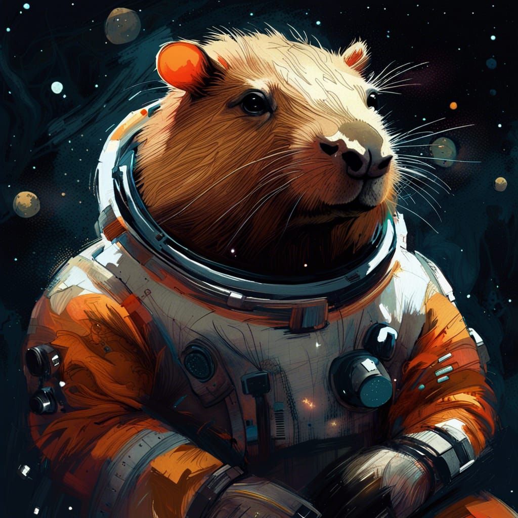 Capybara Astronaut! : r/nightcafe