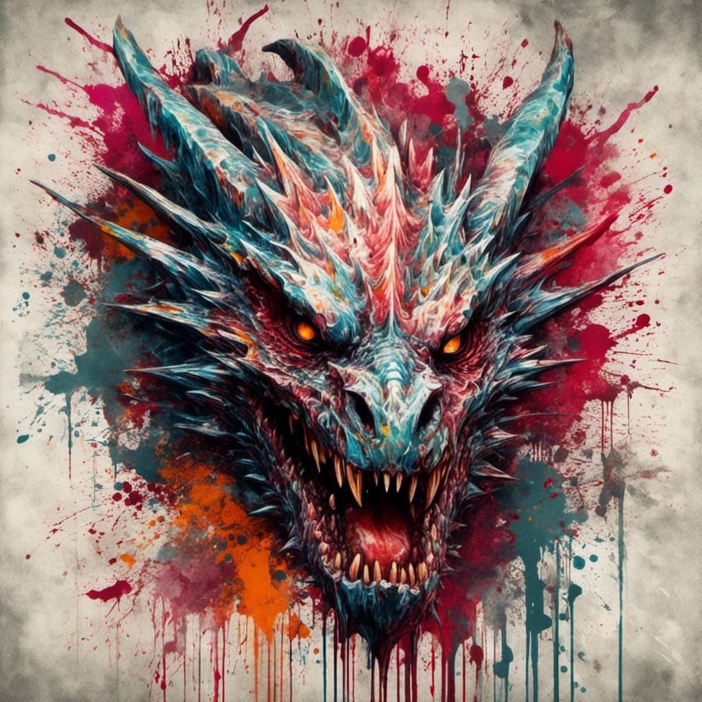 dragon head <lora:Macabre:1.0>  by @ChaosBeans