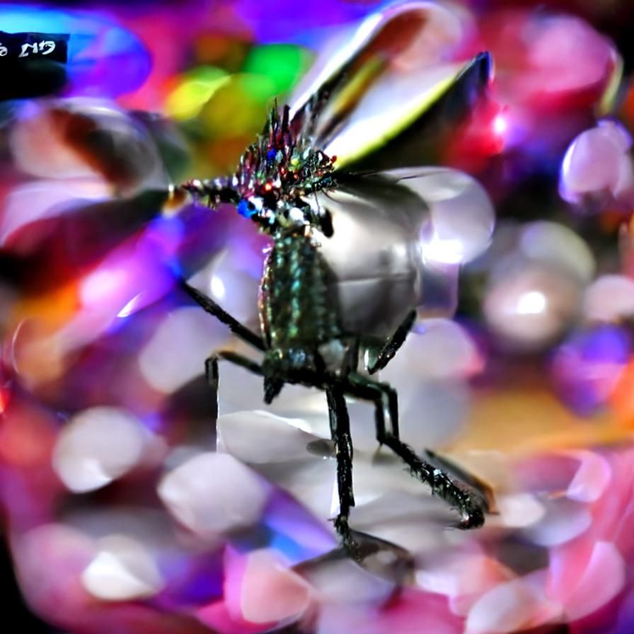 TV static sparkly 3d insect