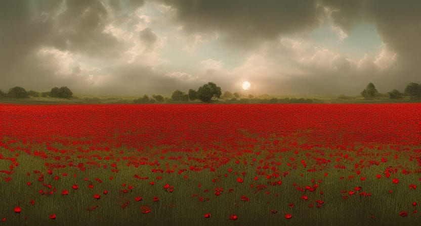Painting of poppies of Flanders field
