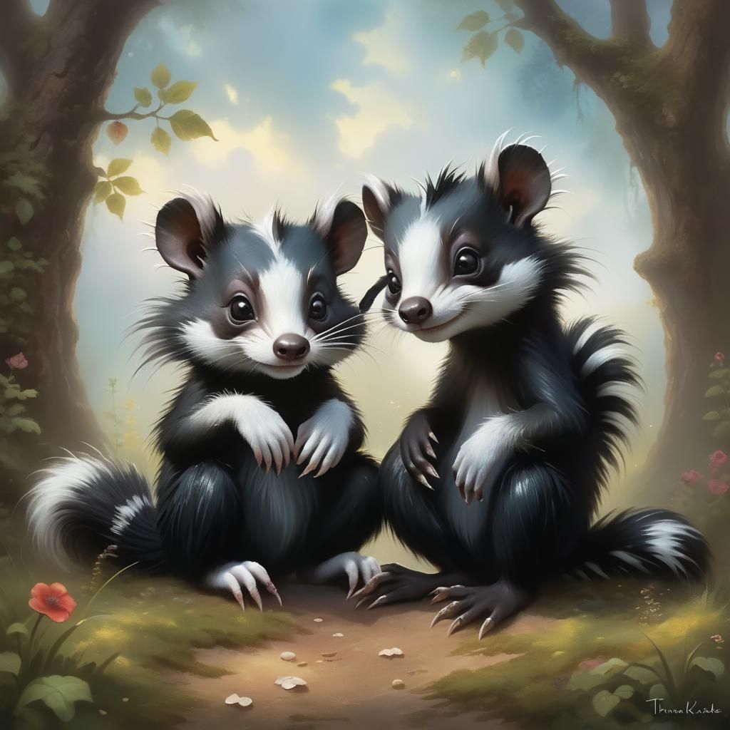 Two skunks 