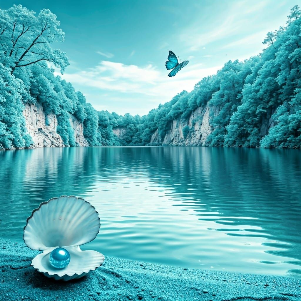 Turquoise Dreamscape: A World in Blue-Green