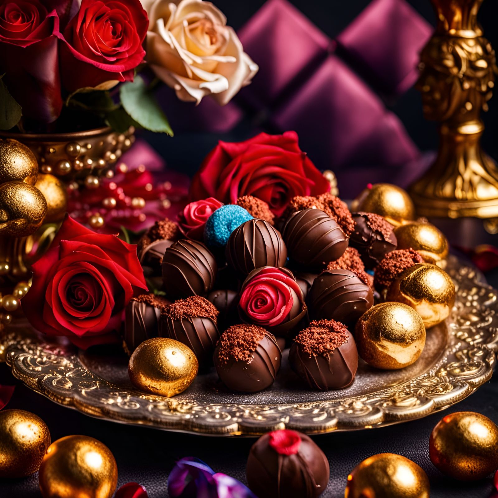 Chocolates Truffles and Roses  by @Holy Hearted Fool For Love