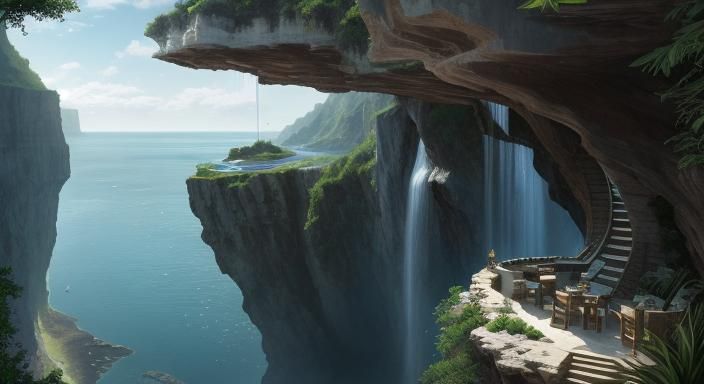 A stunning scene of an incredible impossible architecturally...
