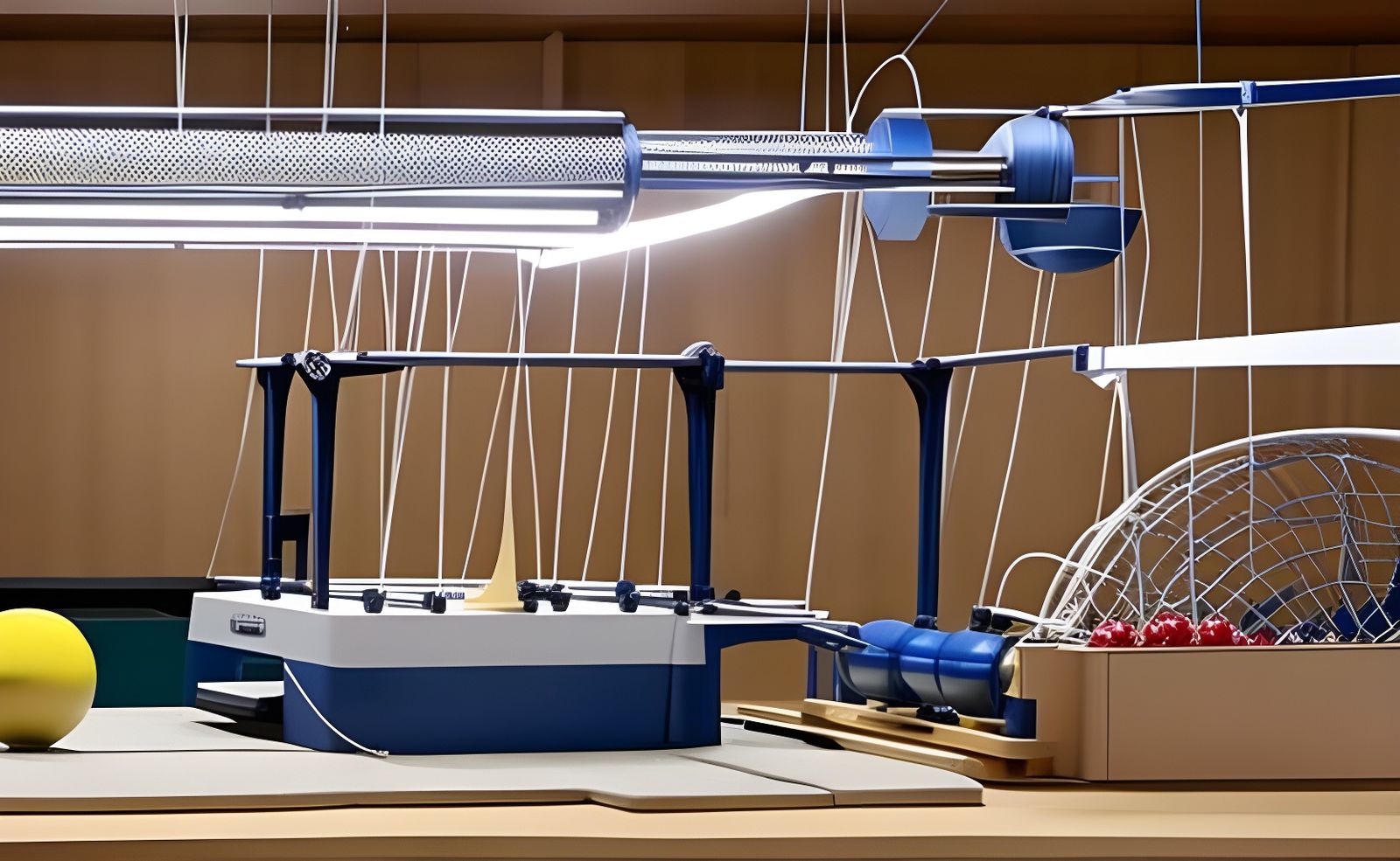 A Rube Goldberg Machine that Makes Toast, bowling ball, electric fan