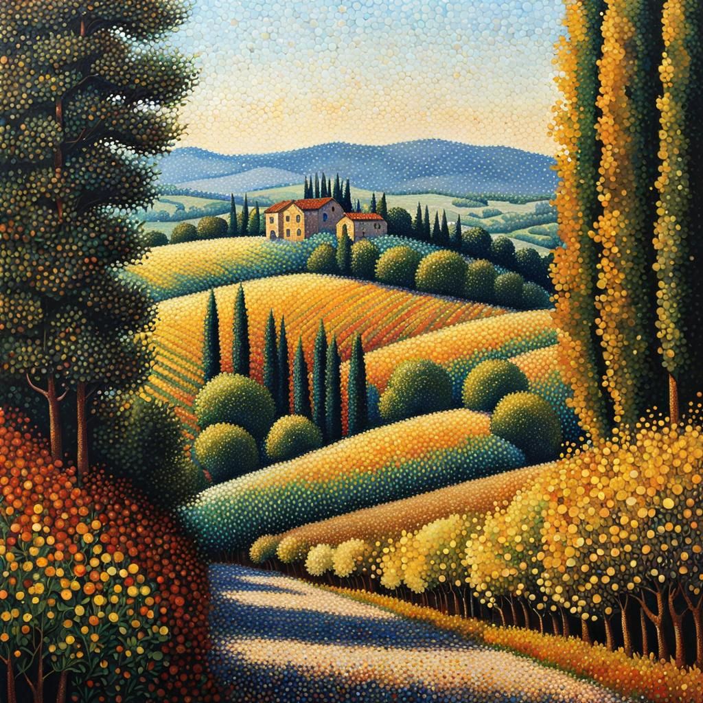 Tuscany Pointillism  by @Wildebest