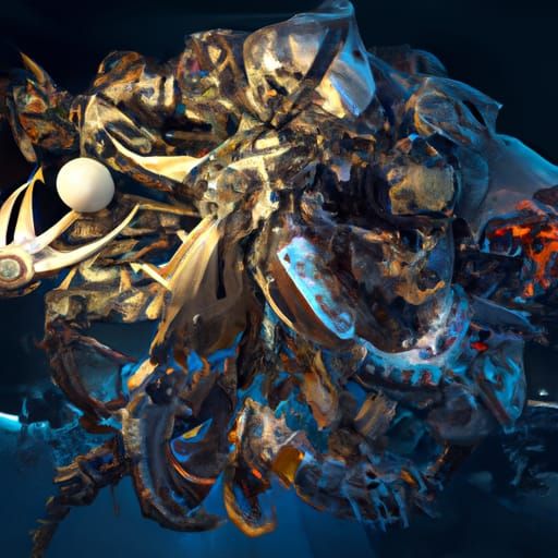 man fused with tentacles and robotic parts