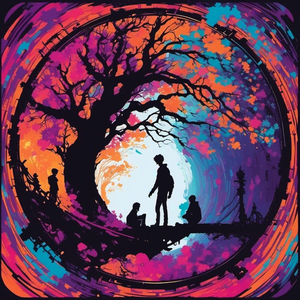 <lora:CortexFantasia:1.0> Silhouette. Portal.