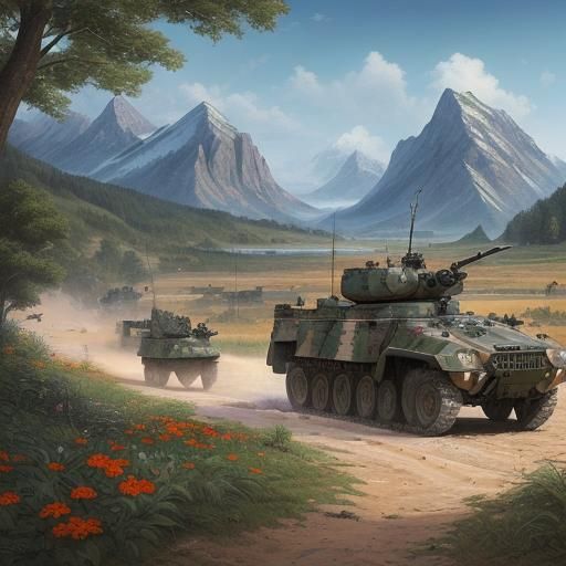 Military Tank - Armored Vehicle for Battle, AI Art Generator