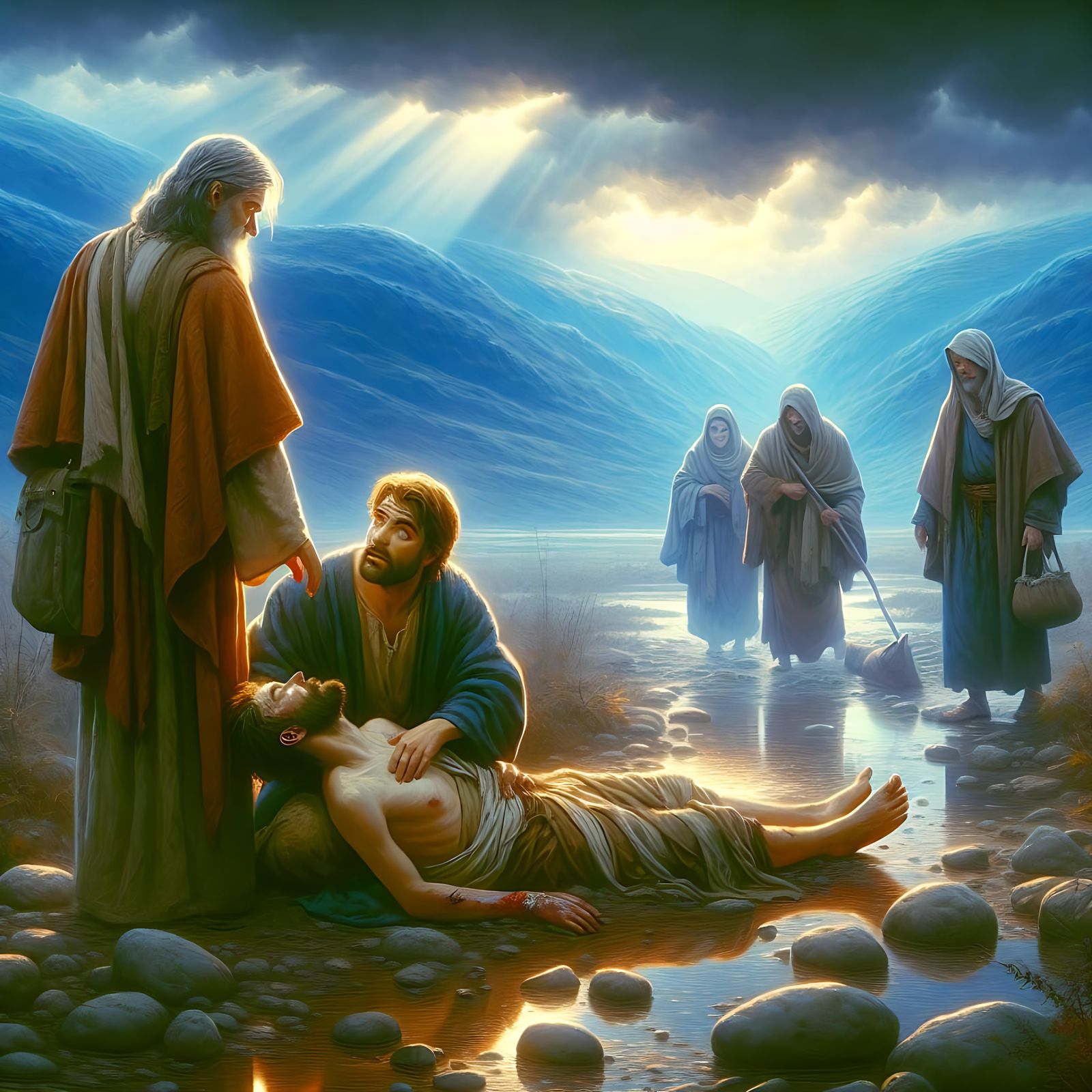 “Which was a neighbor to him that fell to robbers?" The law expert replied, “The one who showed mercy." Jesus said, “Go and do likewise.”  by @LesserThanTheLeast