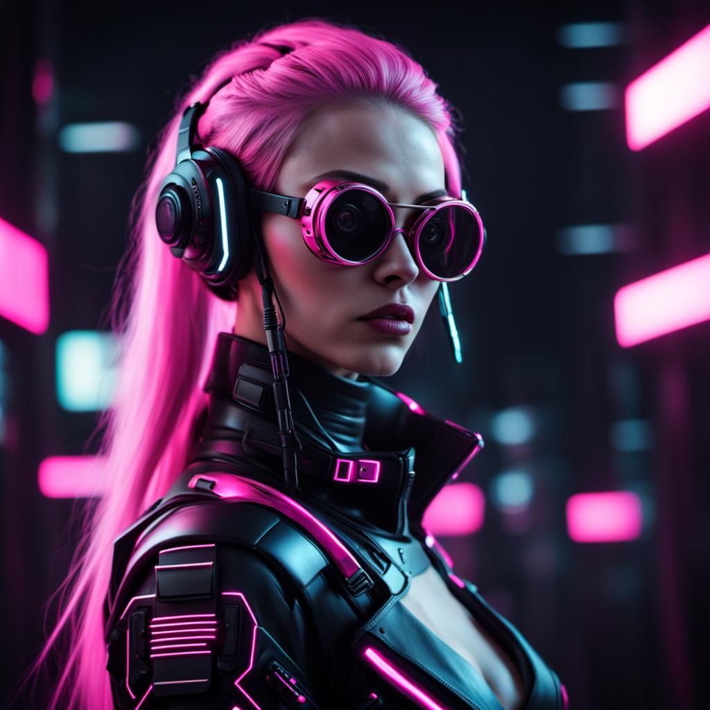 Cyberpunk Girl  by @Artificial Incompetence