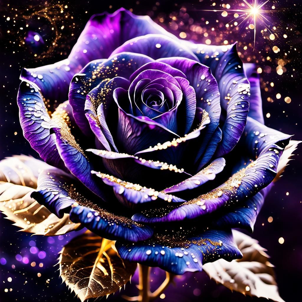 Black, Purple, & Gold Rose  by @Billy