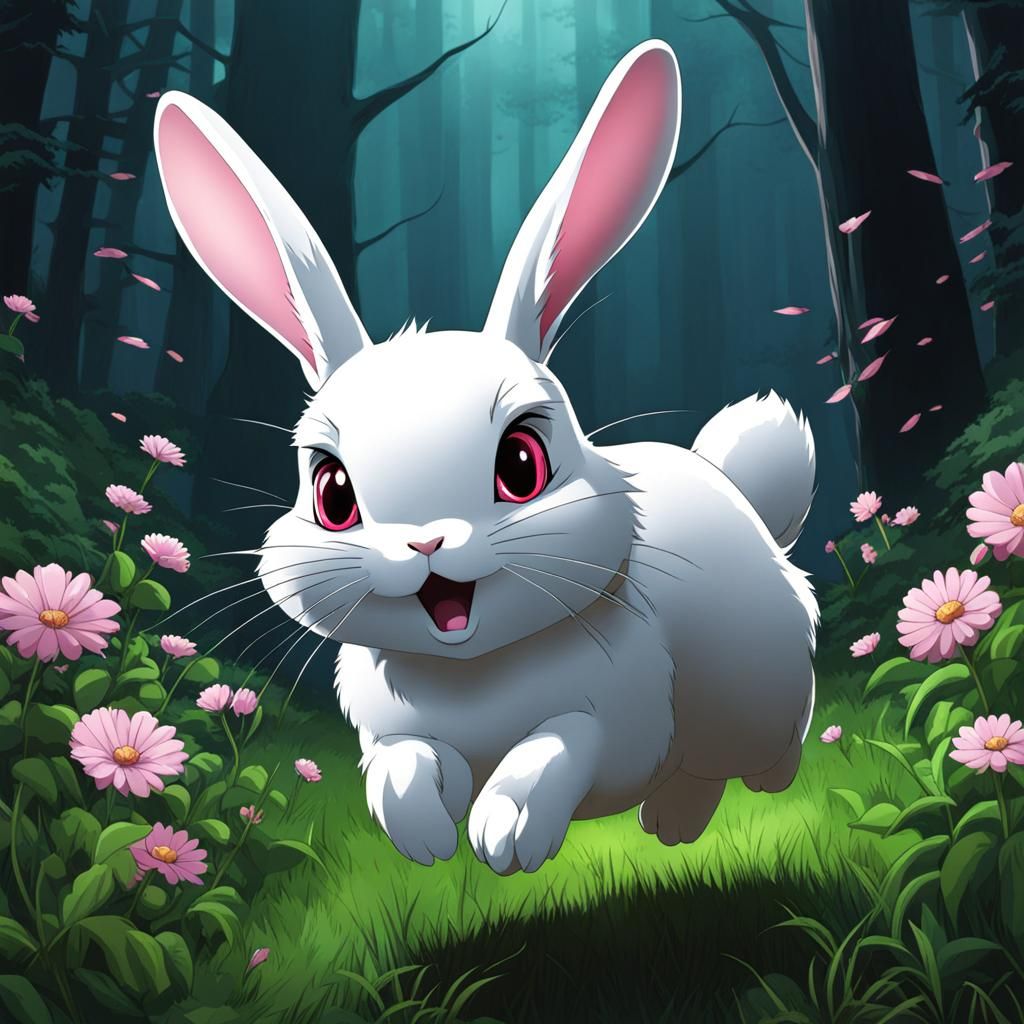 Slightly evil rabbit  by @Moon Rabbit