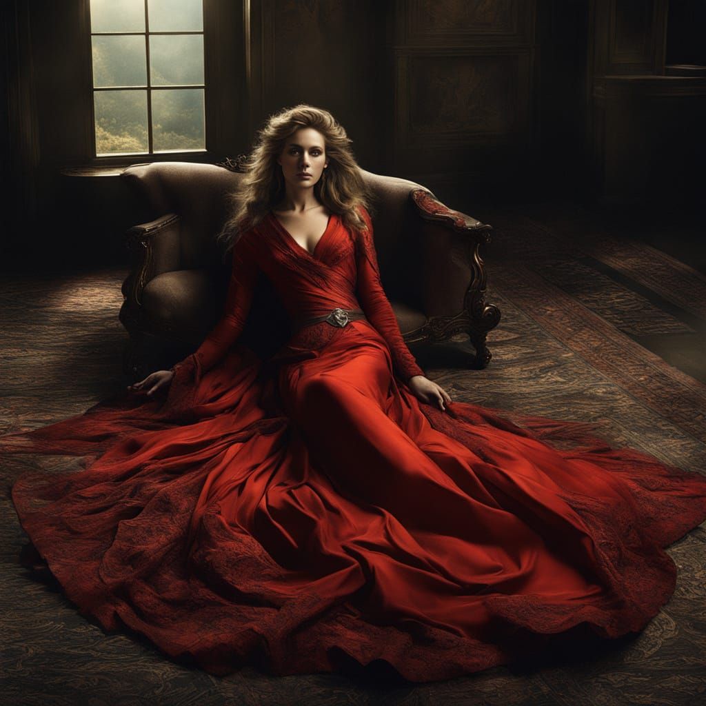 Woman in red