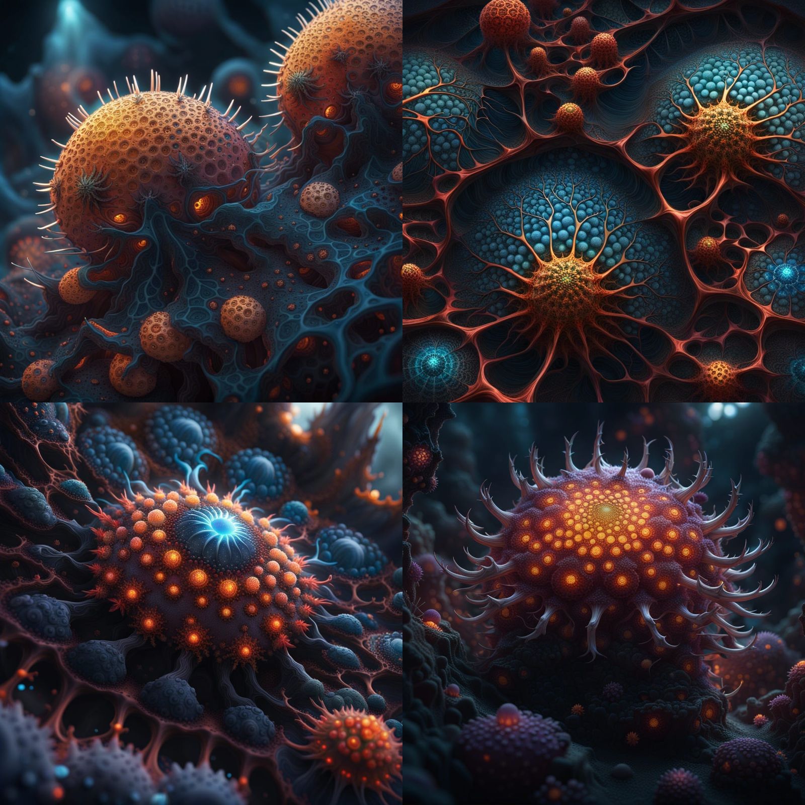 SDXL 0.9 Fractal radiolaria