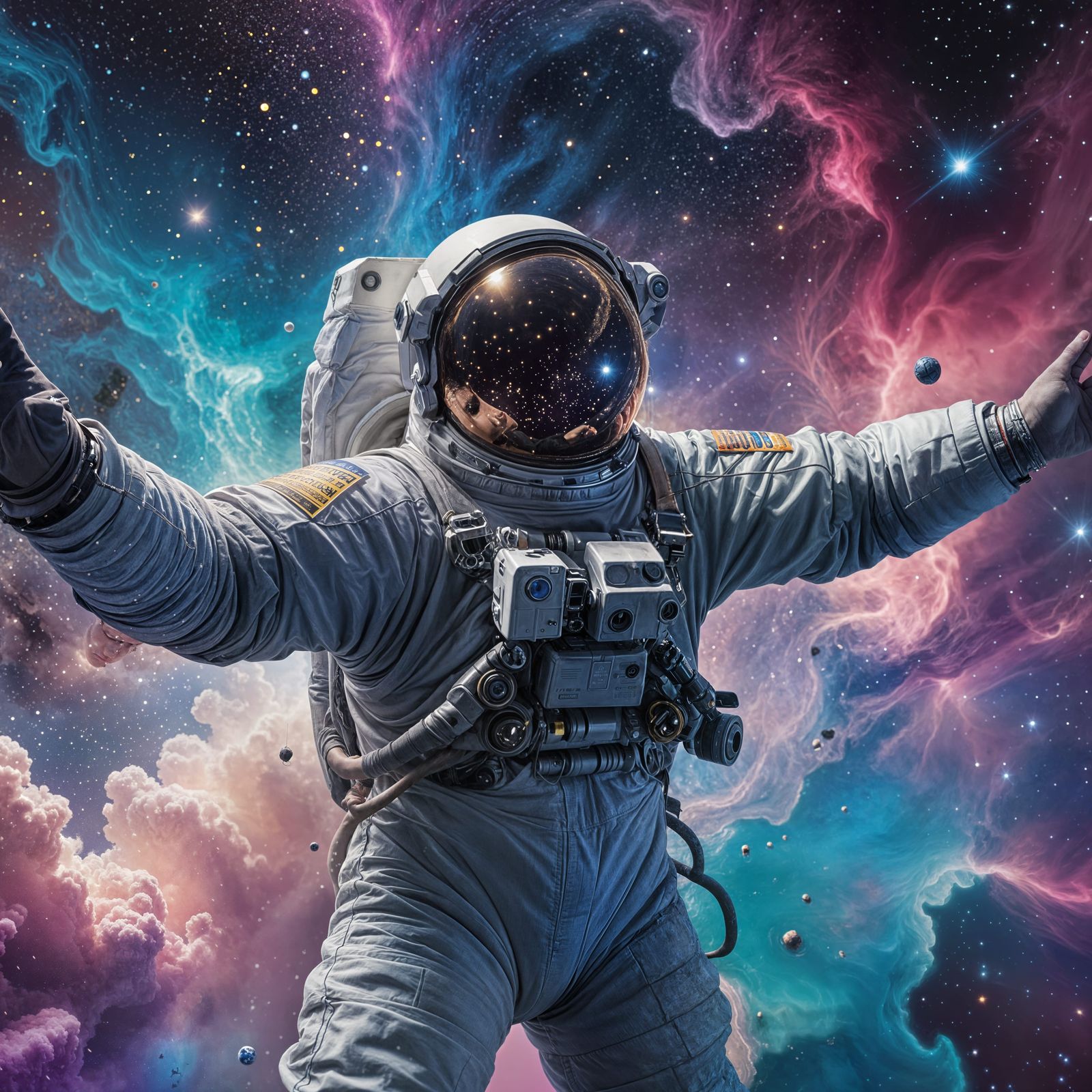 Cosmic Dreamscape in Vibrant Surrealism