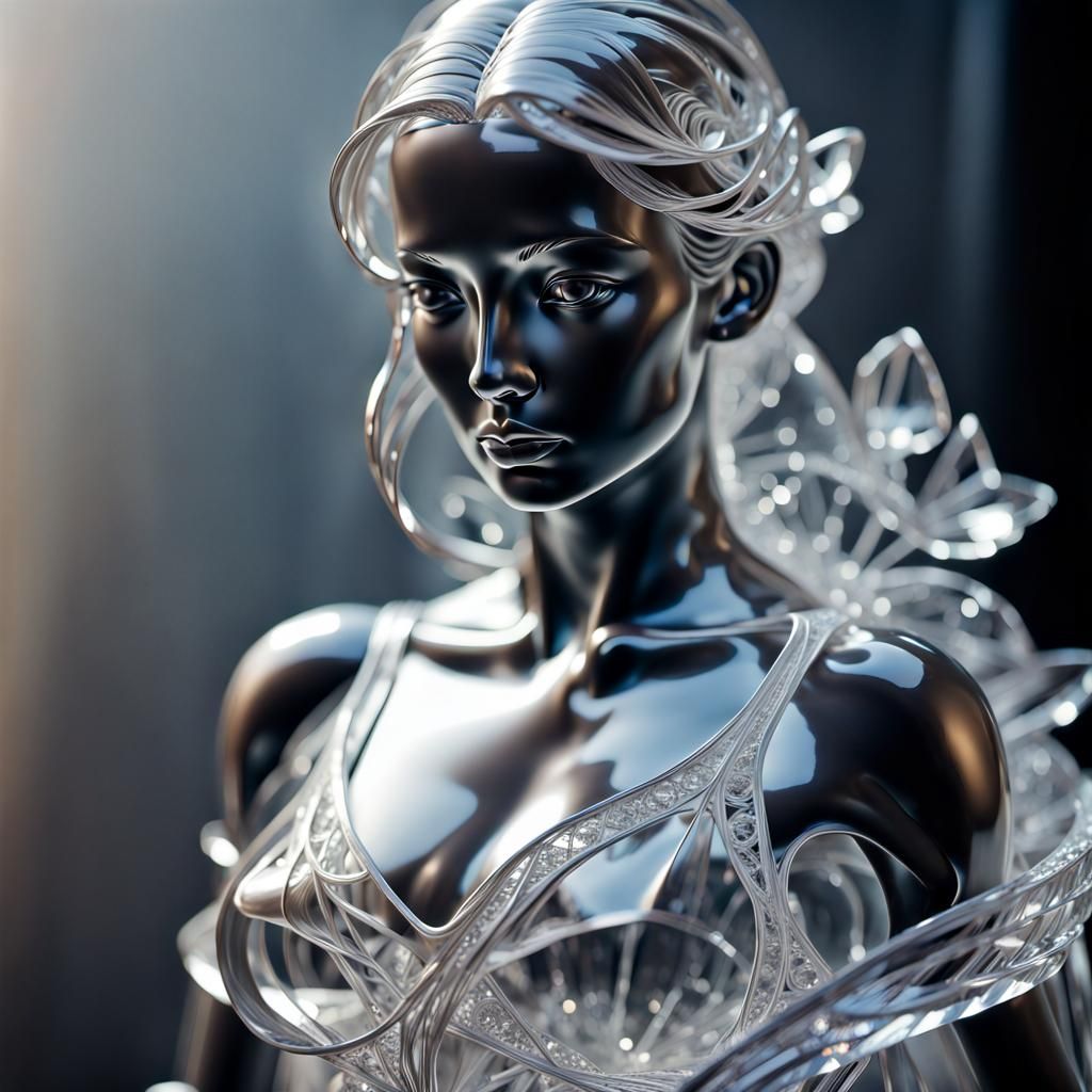 Crystal Sculpture of a Woman  by @3E