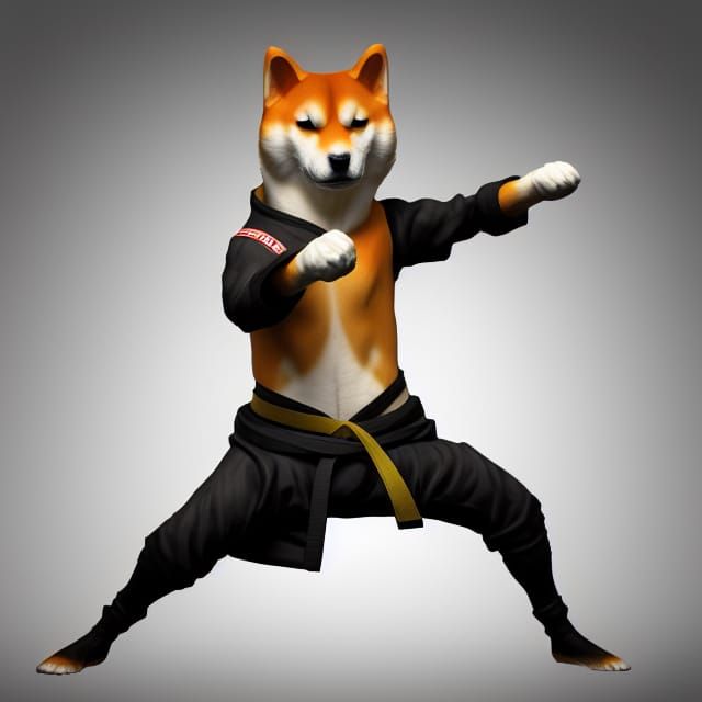 Shiba Inu-man in karate pose - AI Generated Artwork - NightCafe Creator