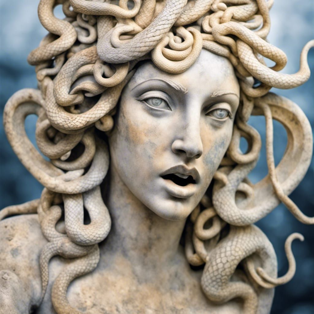 What happens if Medusa looks at herself in the mirror? AI Generated
