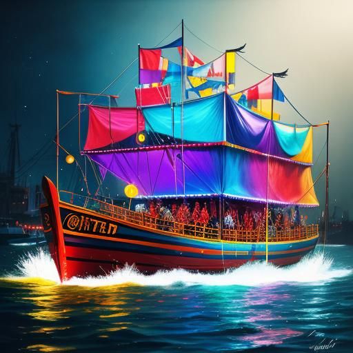 Neons circus light boat