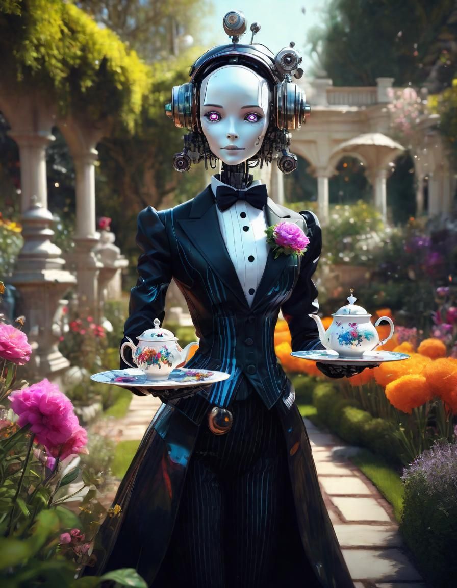 Cybernetic Tea Party Preparations  by @Adia