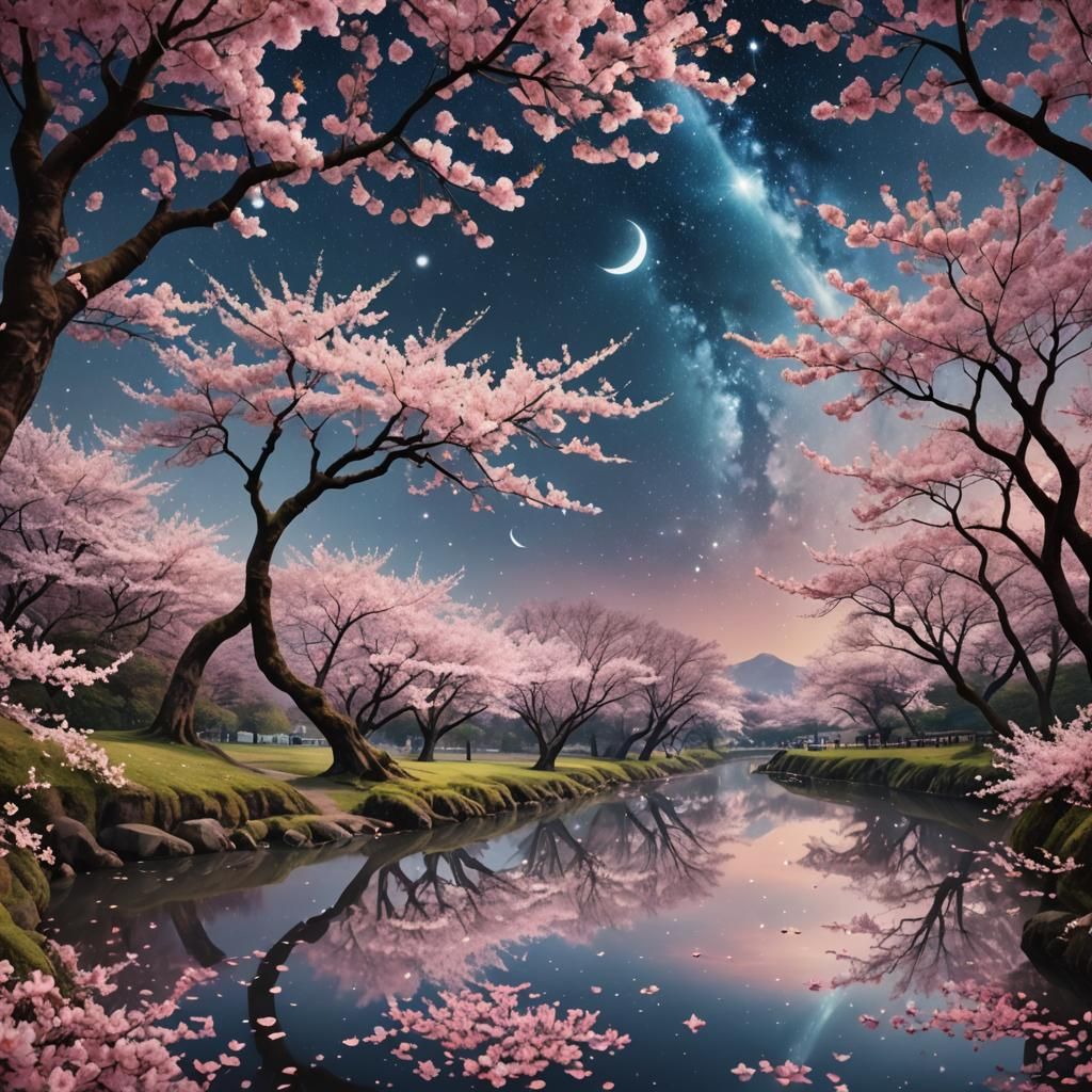 a Magical cherry blossom trees
