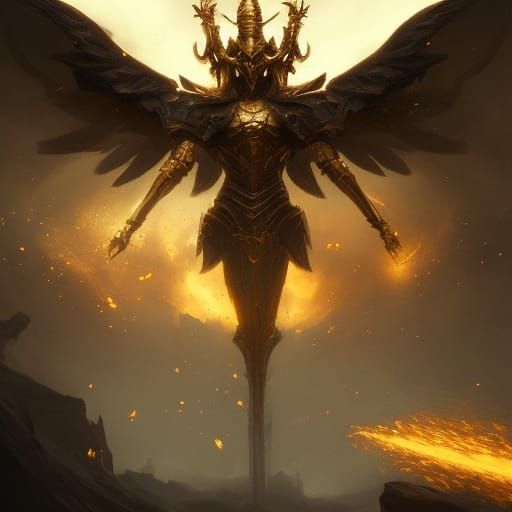 epic golden knight with a mighty winged helm - AI Generated Artwork ...