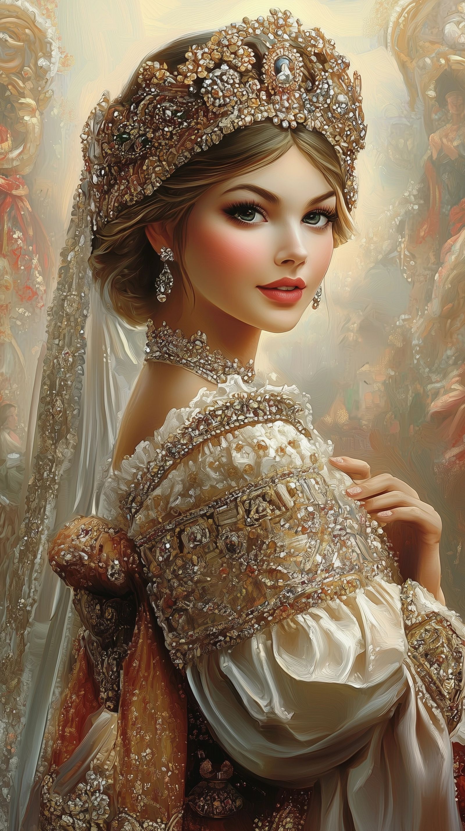 Красивая девушка в пол оборота