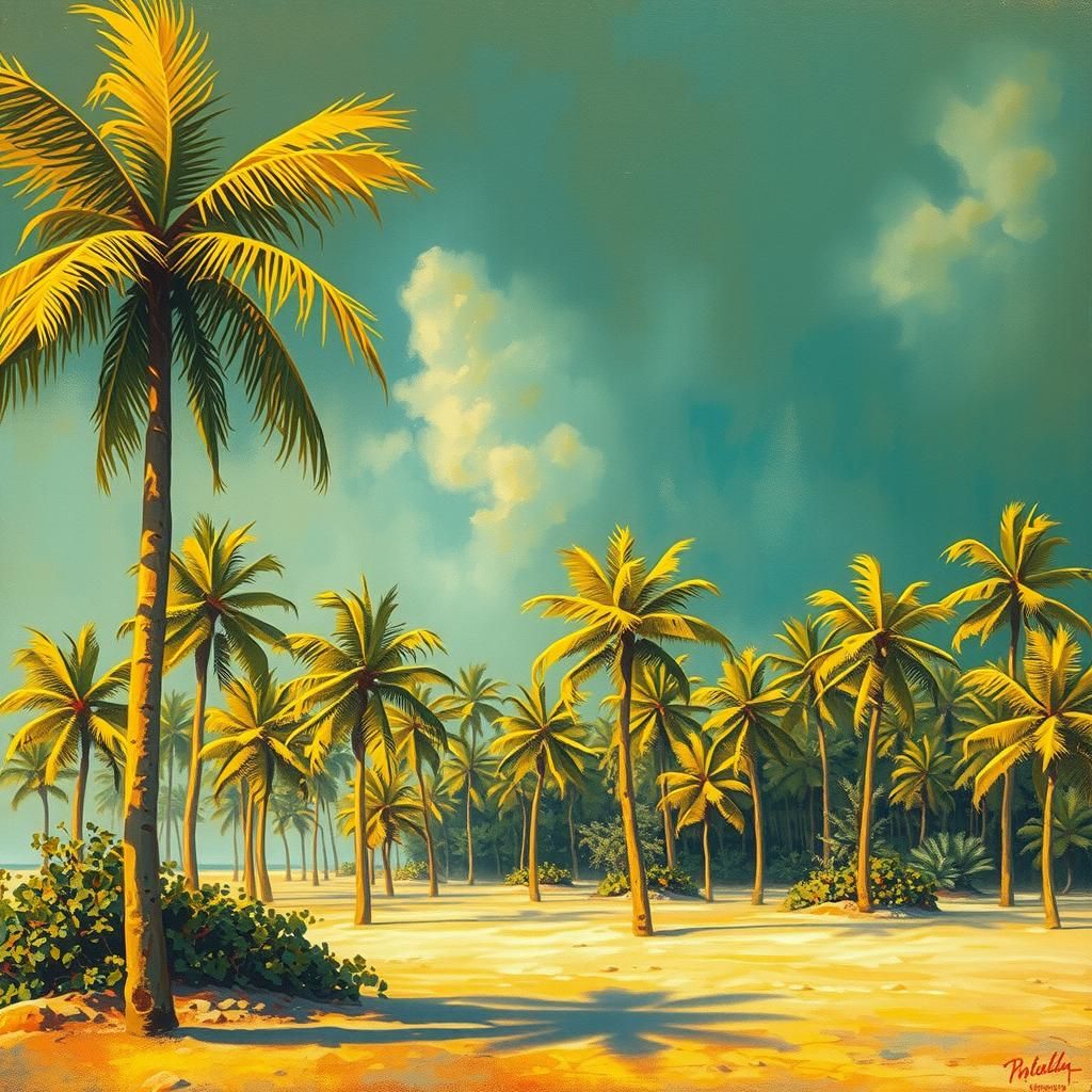 PALM TREES Beach Landscape