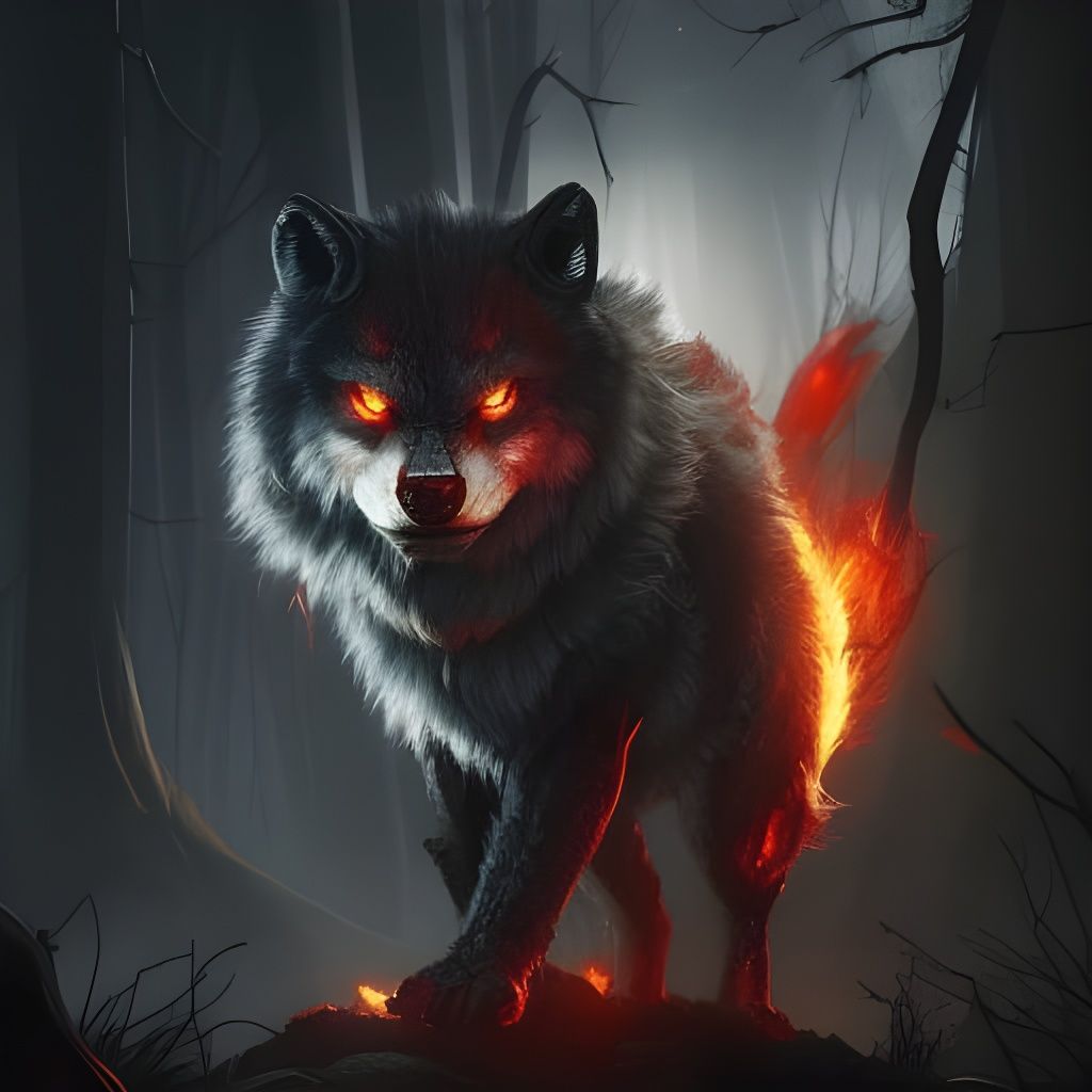 ArtStation  Demon Wolf Stalker Fantasy