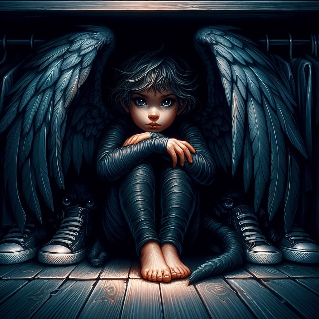 Dark Angel in the closet ready to surprise you...