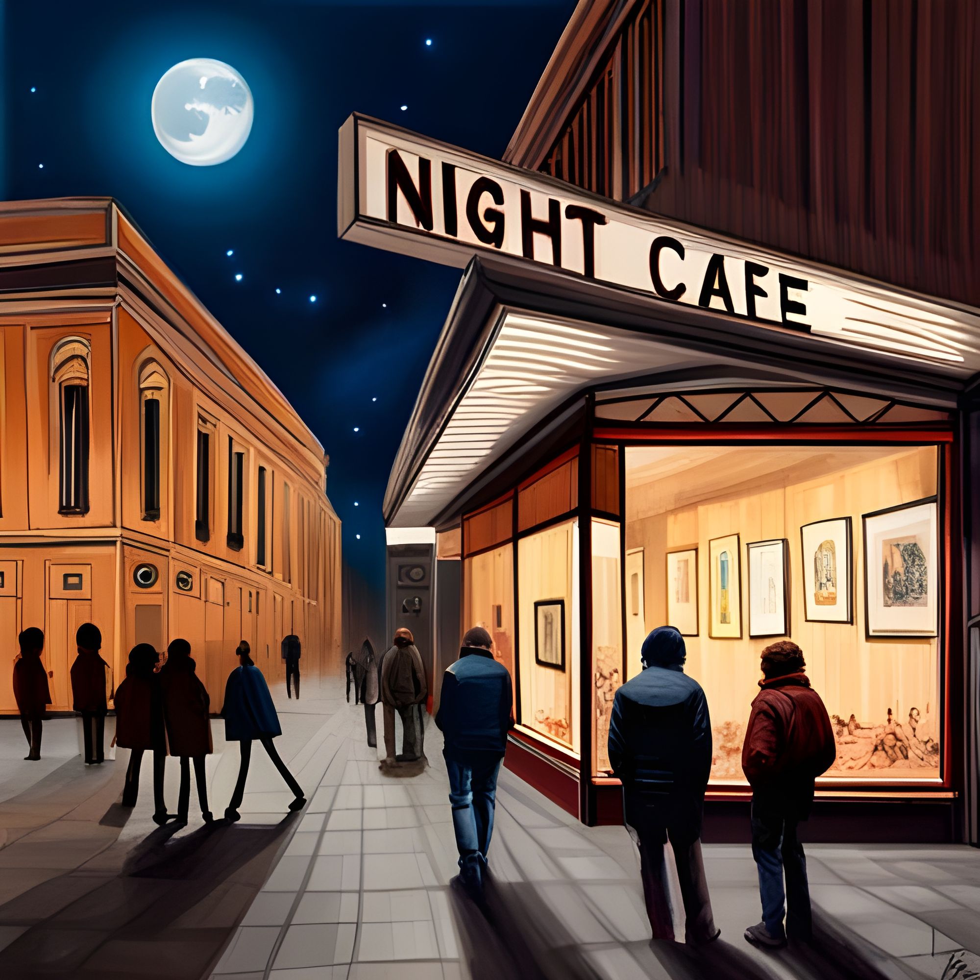 Night Cafe Ai Generated Image - Image To U