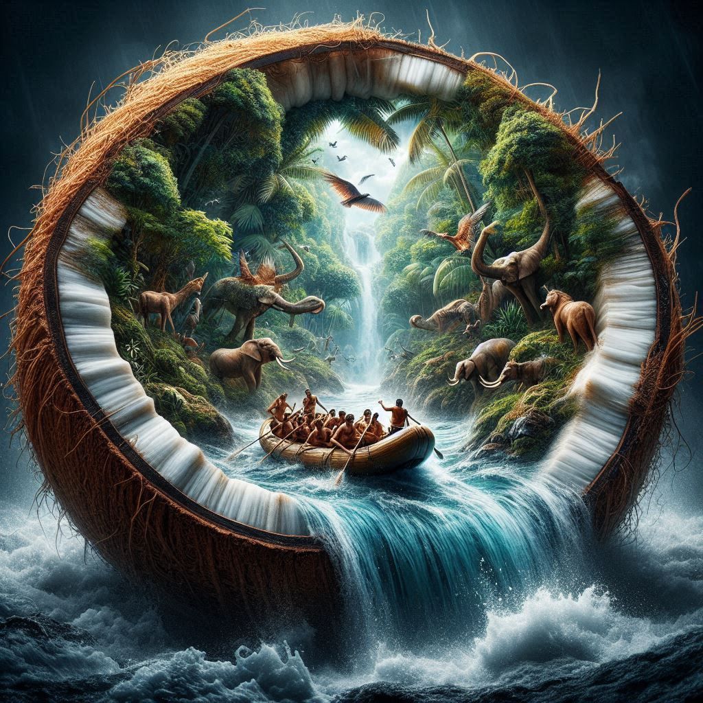 Jungle in coconut shell