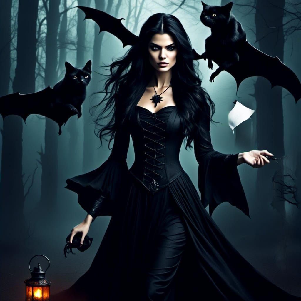 The witch is receiving her early-morning mail from the Speci...