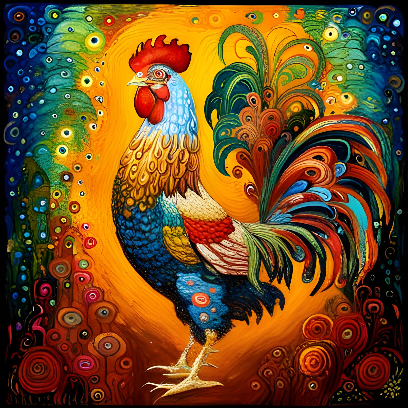 🐓 A Flamboyant cockerel 🐓  by @MagdaMagda