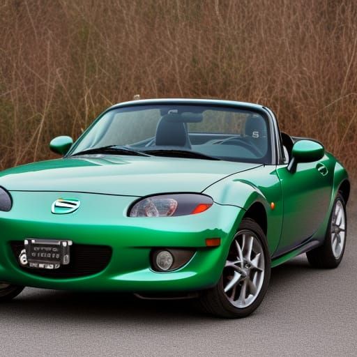 2001 Mazda Miata, dark green,  hyperdetailed