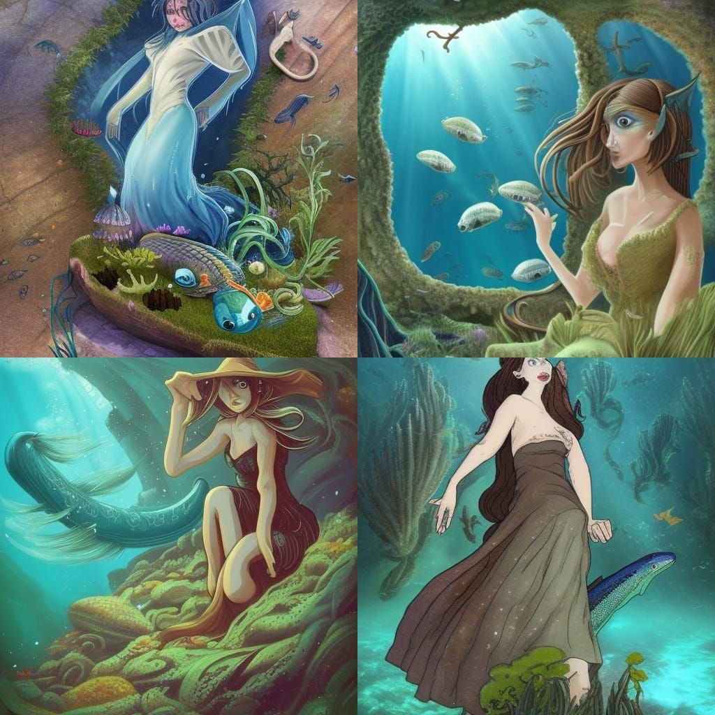 countrySeawitch tending to herbgardenbelowthesea underwaterwitch