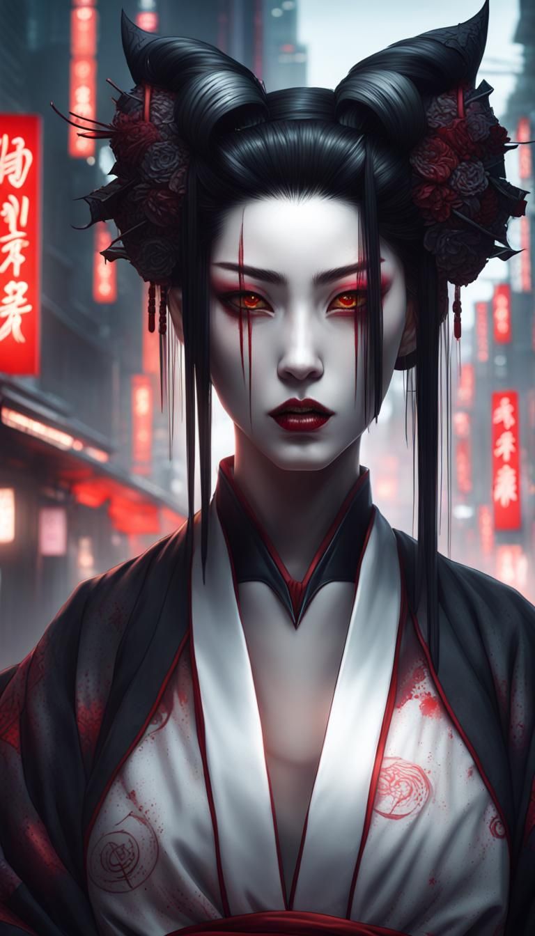 vampire geisha - AI Generated Artwork - NightCafe Creator