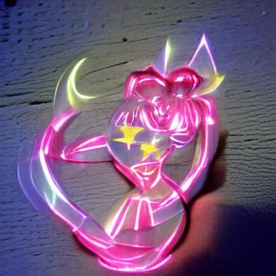 glowing neon sailor moon