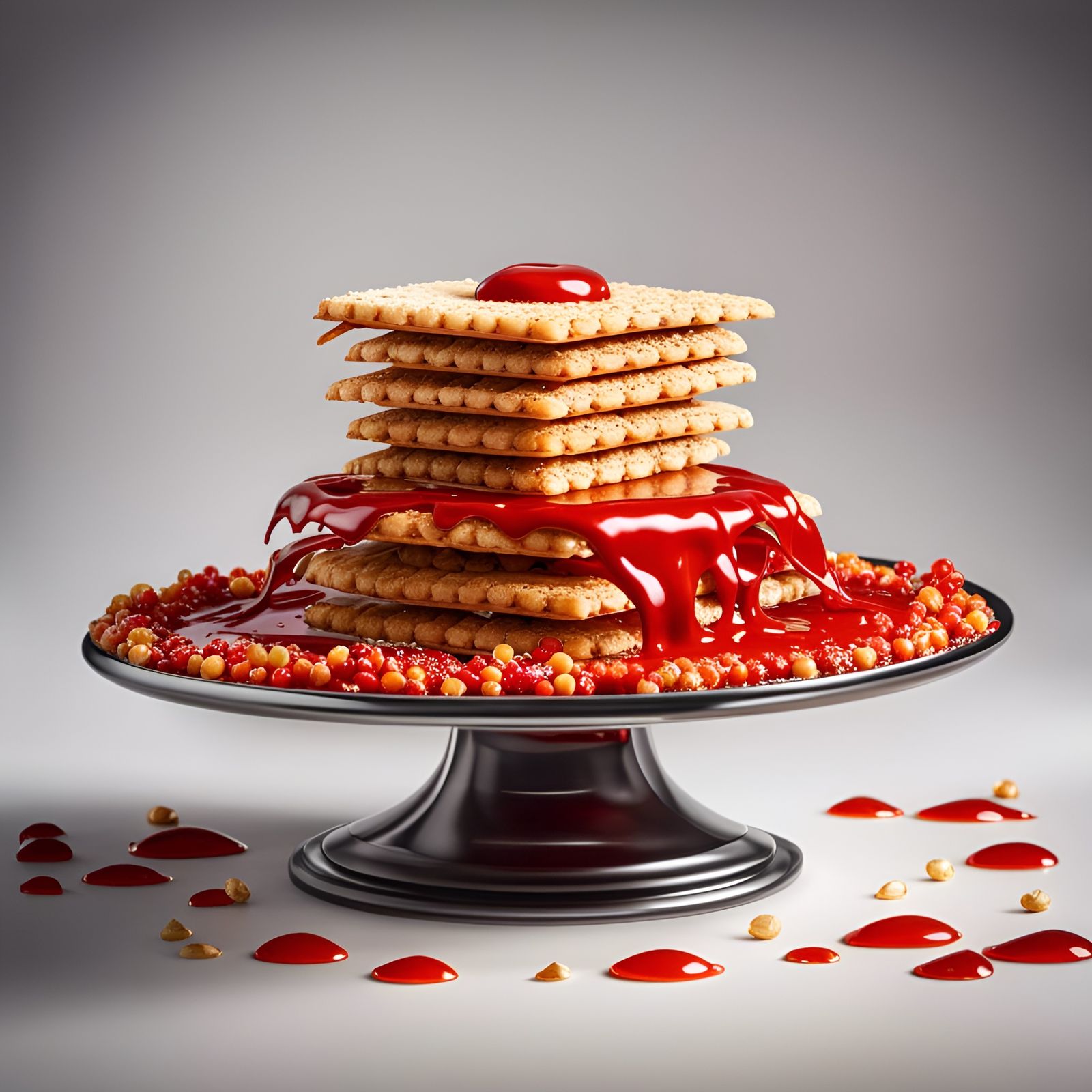 Crackers with ketchup cake AI Generated Artwork NightCafe Creator