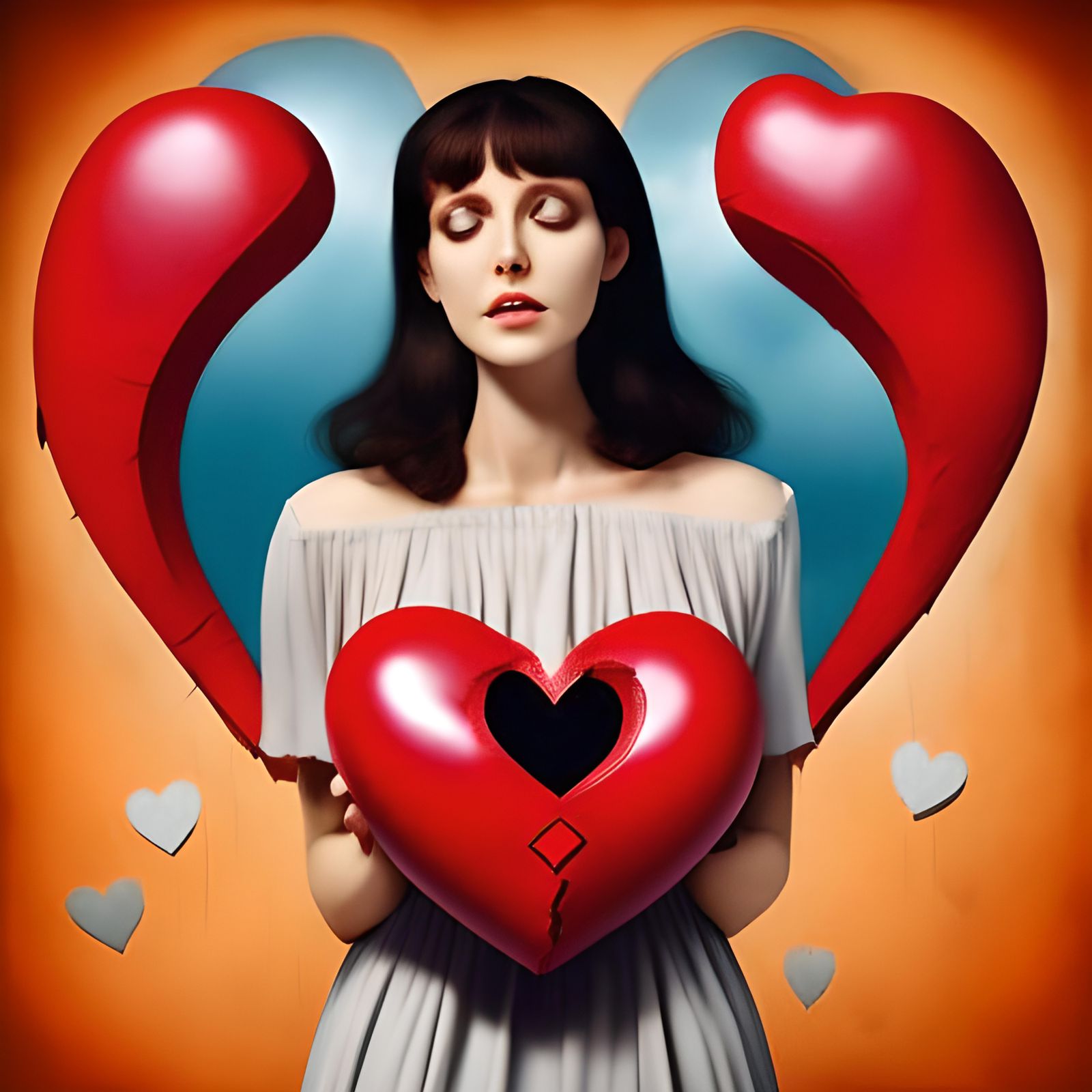 <lora:HeartThrob DS8:1.0> woman, heart