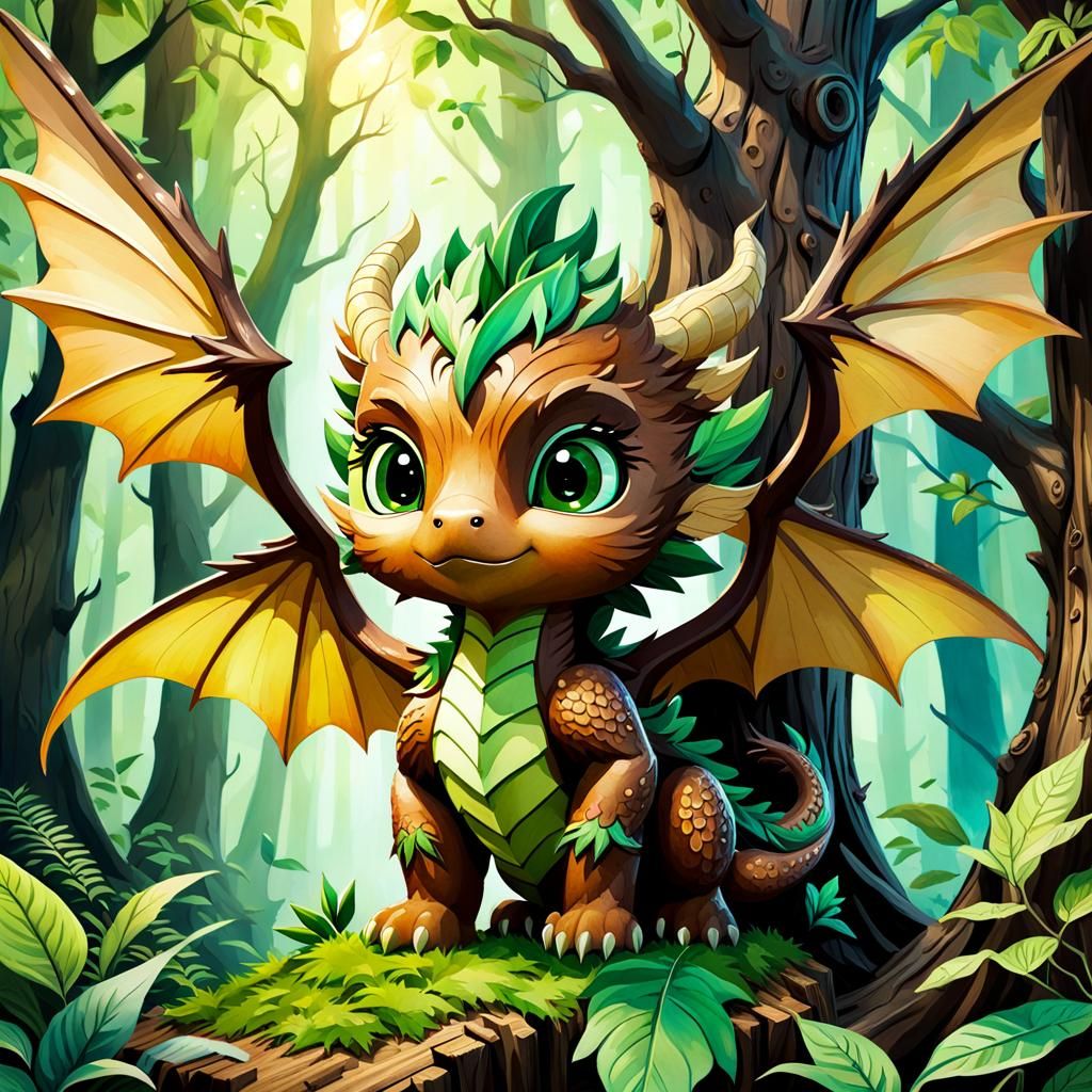 Adorable Forest Dragon - AI Generated Artwork - NightCafe Creator