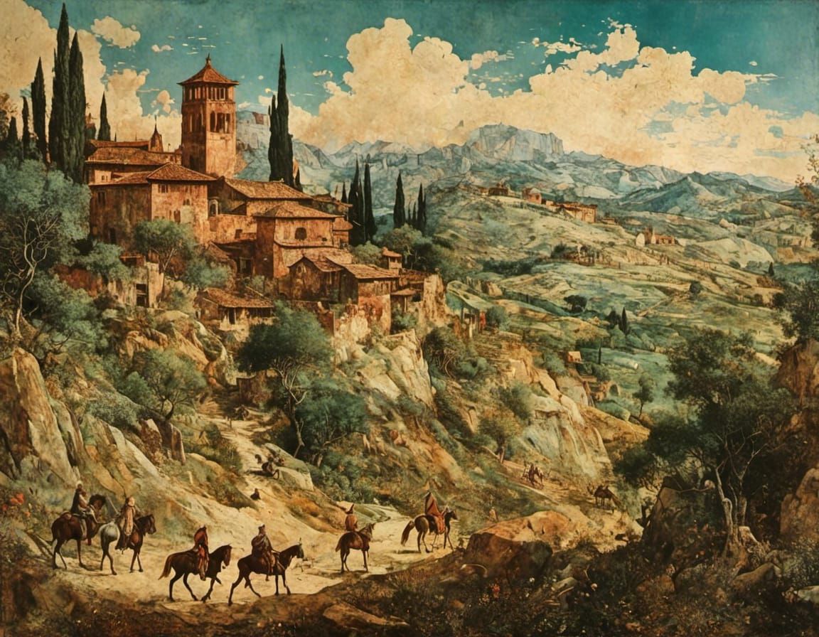 asian landscape in summer hyperdetailed <lora:Medieval Paintings:1.0>