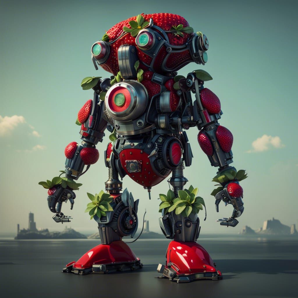 Strawberry robot AI Generated Artwork NightCafe Creator