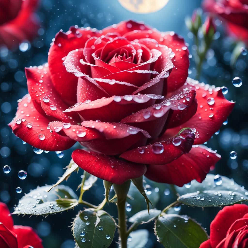 Red Rose 4- - AI Generated Artwork - NightCafe Creator